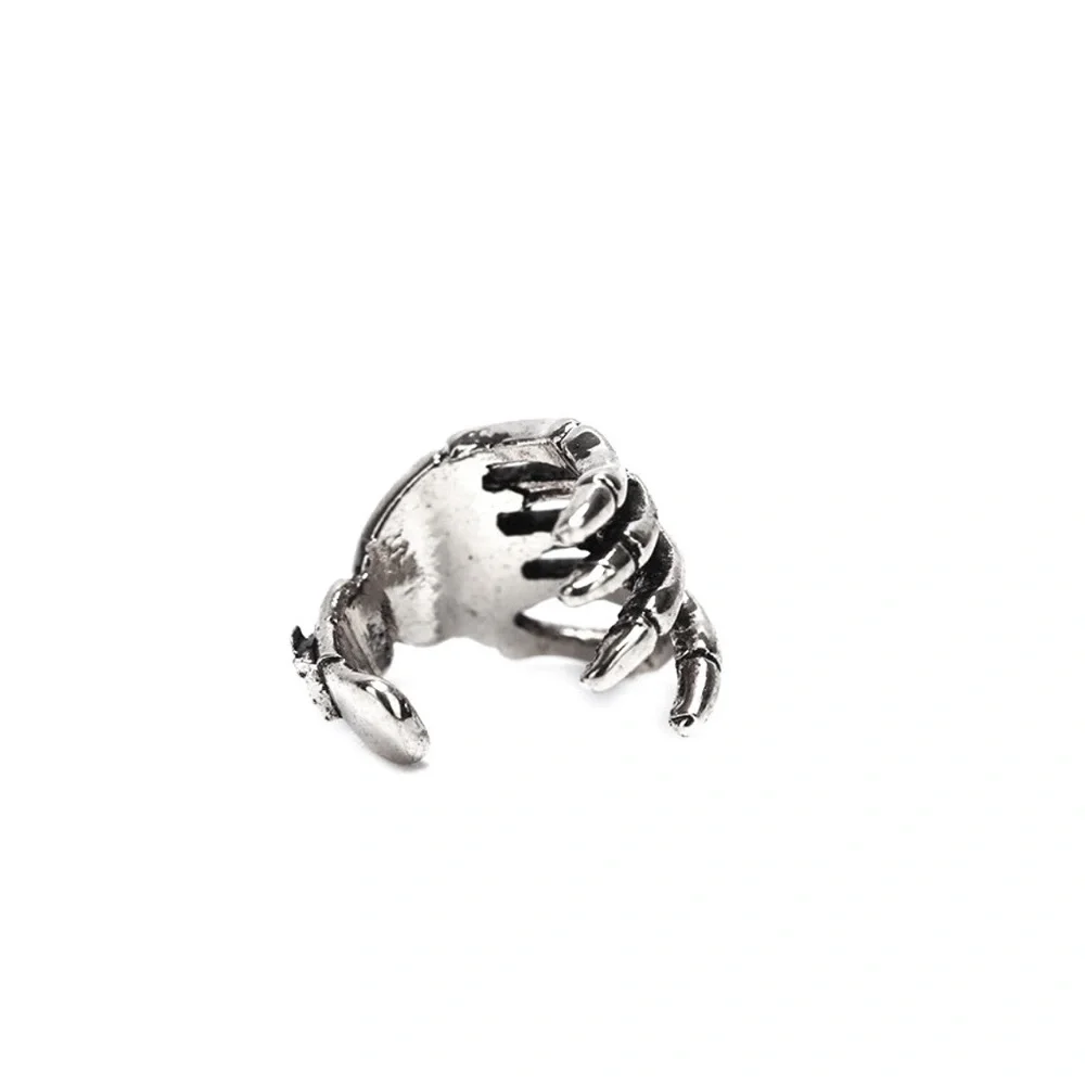 Set of 2 Silver Skeleton Hand Ear Cuff Earrings